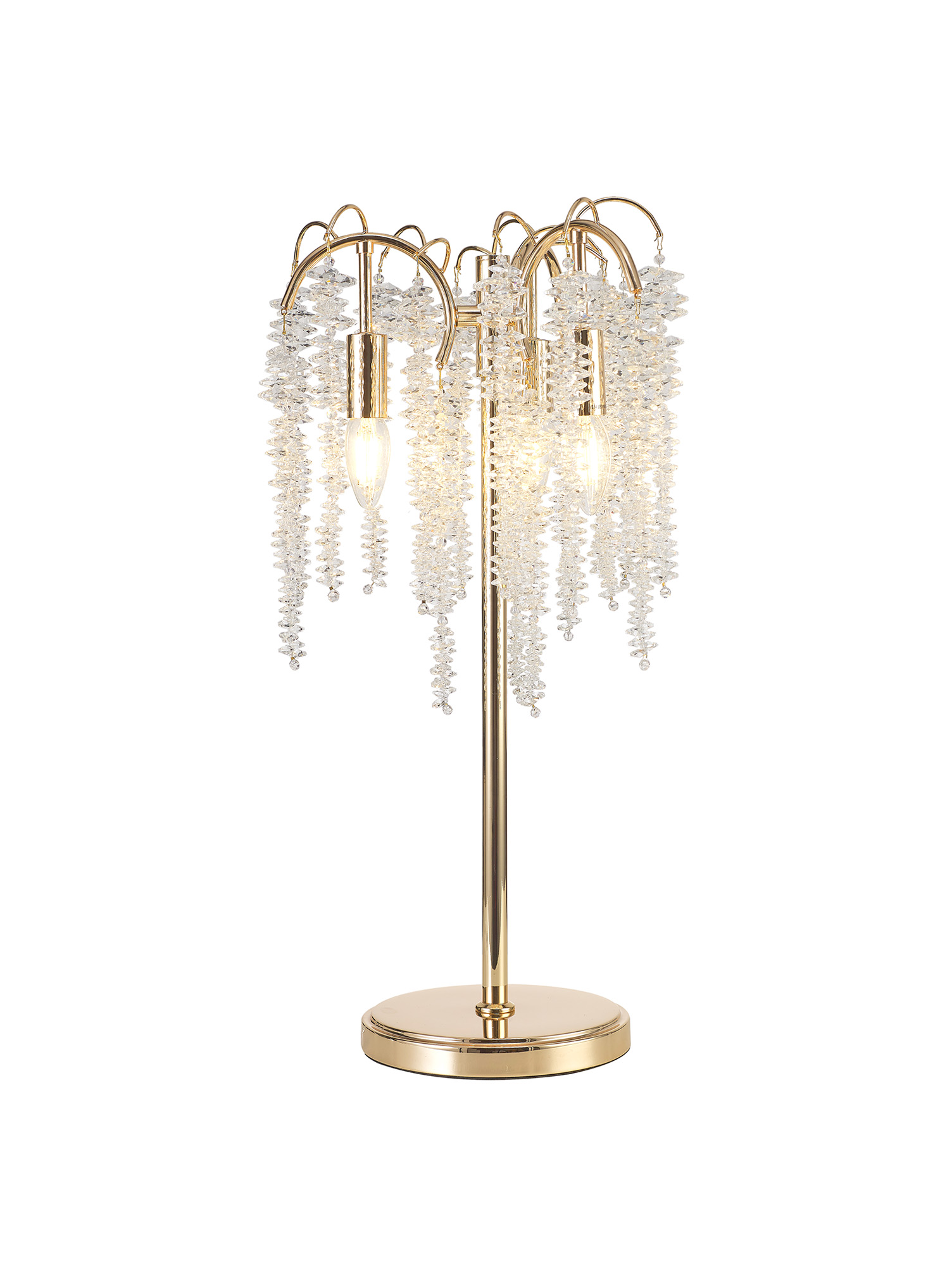 Wisteria French Gold Crystal Table Lamps Diyas Designer Table Lamps